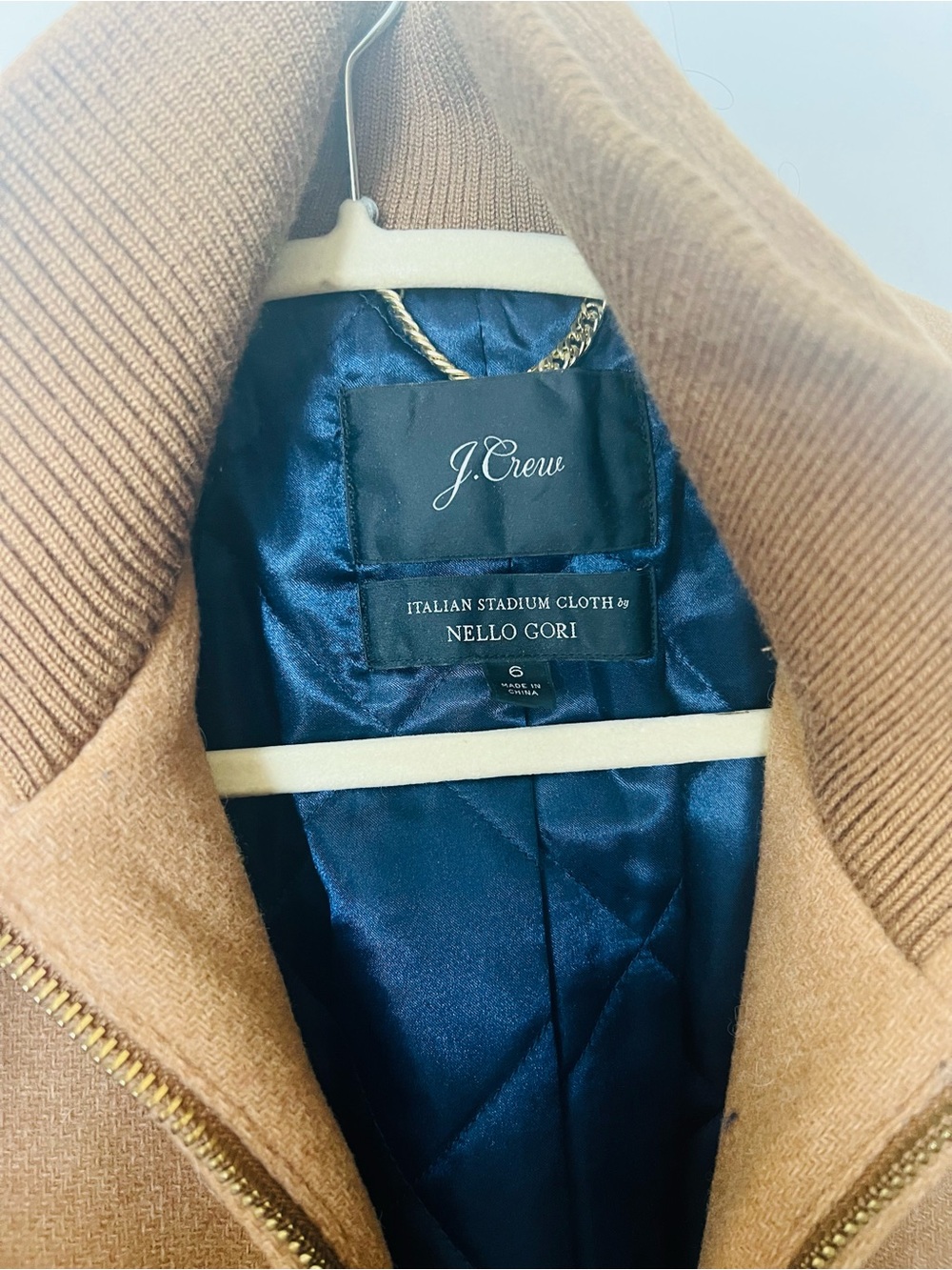 J. Crew Lodge Coat in Italian stadium- cloth wool. Quilted Lined - Picture 5 of 9